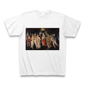 プリマヴェーラ（ボッティチェリ）：厳選名画Tシャツコレクション（ホワイト）・世界の美術作品名画グッズ【安心の送料込・税込】