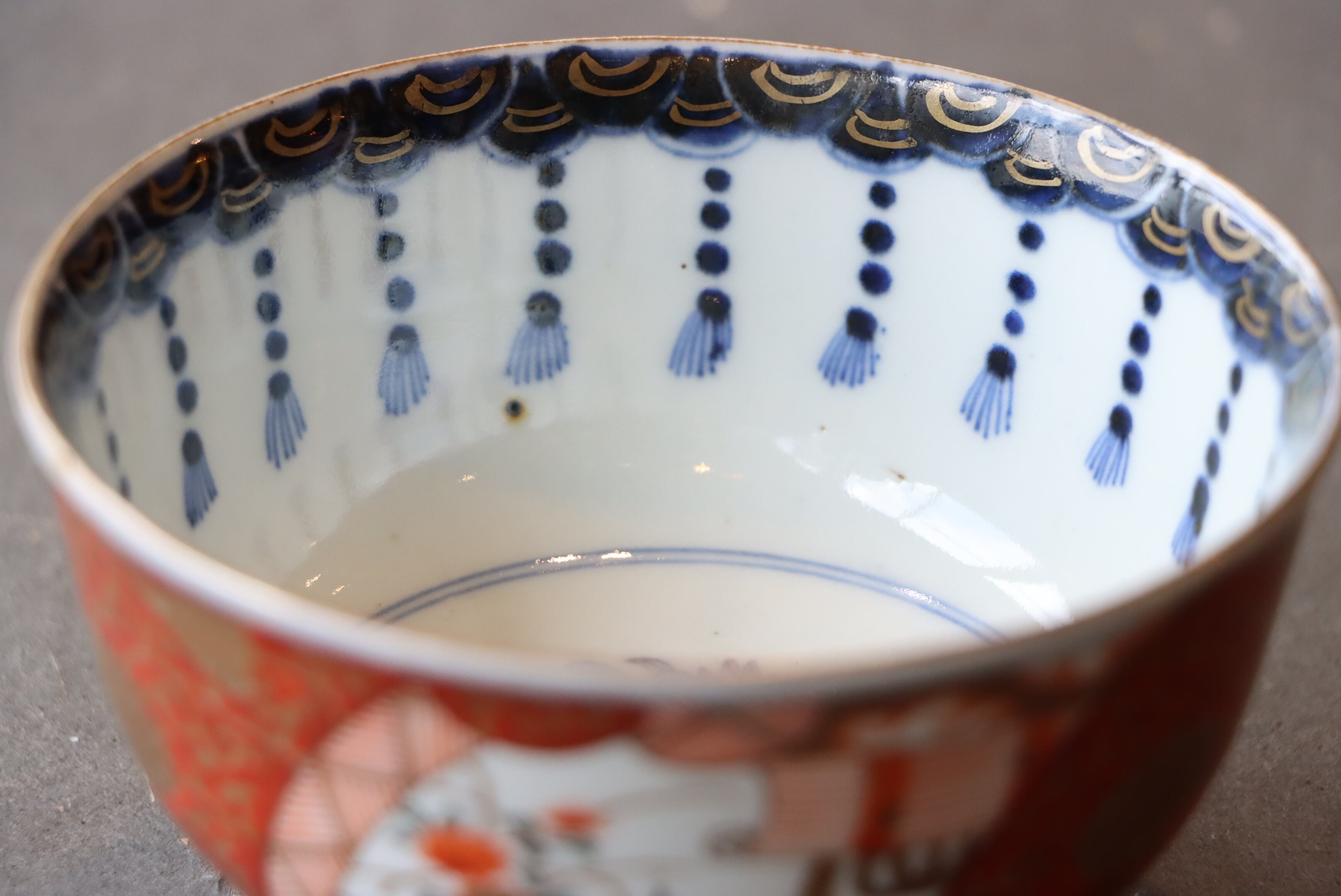 伊万里焼 色絵 花御簾瓔珞文 蓋茶碗/Imari covered bowl | (有)新原美術