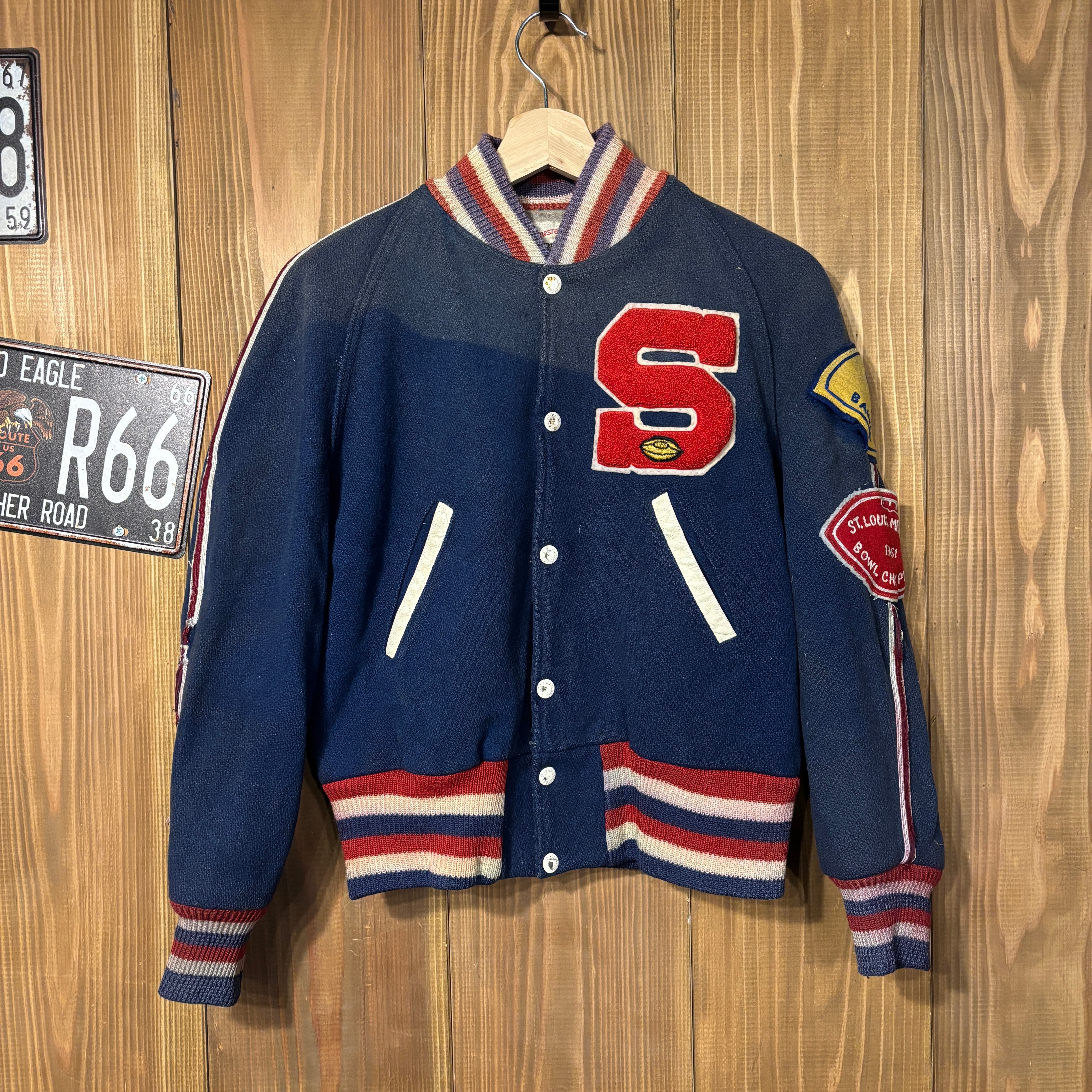 50s 60s vintage リバーシブルスタジャン usa製 襤褸 短丈 50s 60s vintage リバーシブルスタジャン usa製 襤褸 短丈