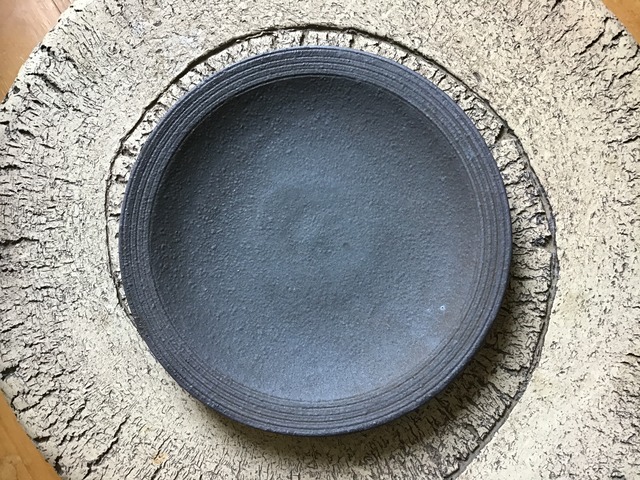 泥彩リム皿　六寸