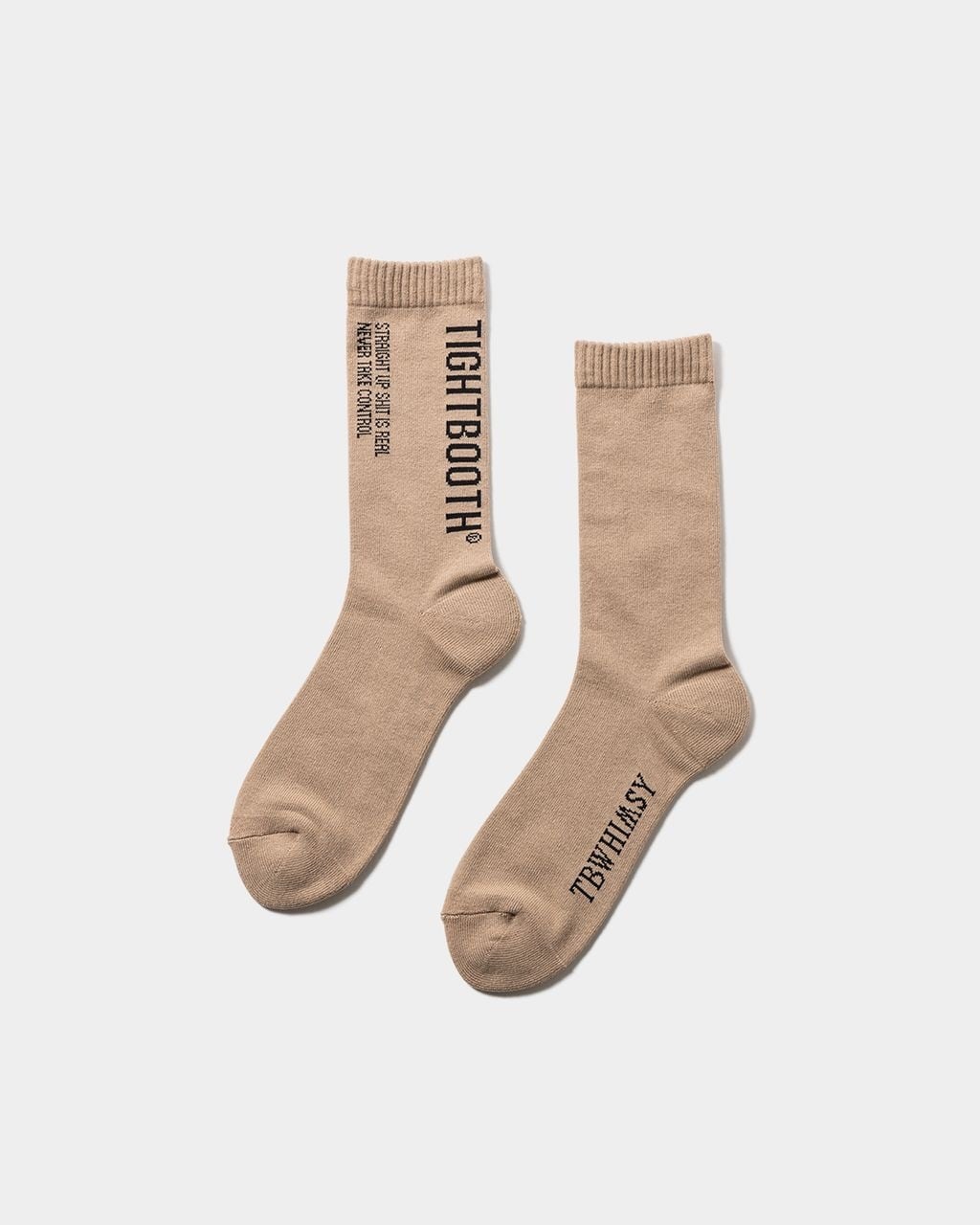 TIGHTBOOTH / LABEL LOGO SOCKS / BEIGE