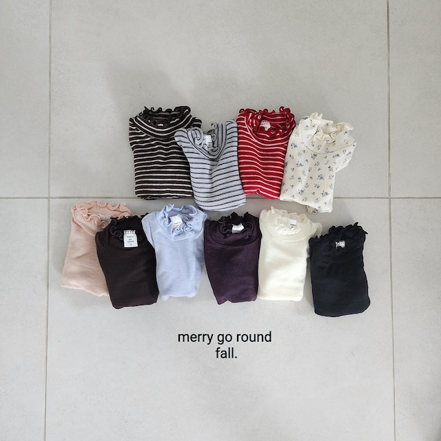【取寄】merry go round|jelly mock neck (plain)|ゼリーハーフタートルネック(無地)|XS-2XL|kids|26 autumn