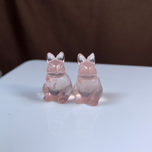 8.超透明☆モザンビーク産ローズクォーツ・うさぎさん