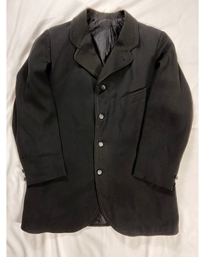【1920-30s】"French Vintage" Black Cotton Sack Coat(Jacket), with Good Condition!!