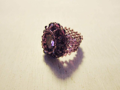 GRAN.philosophy LUXE  Swarovsky Ring  'All purple'