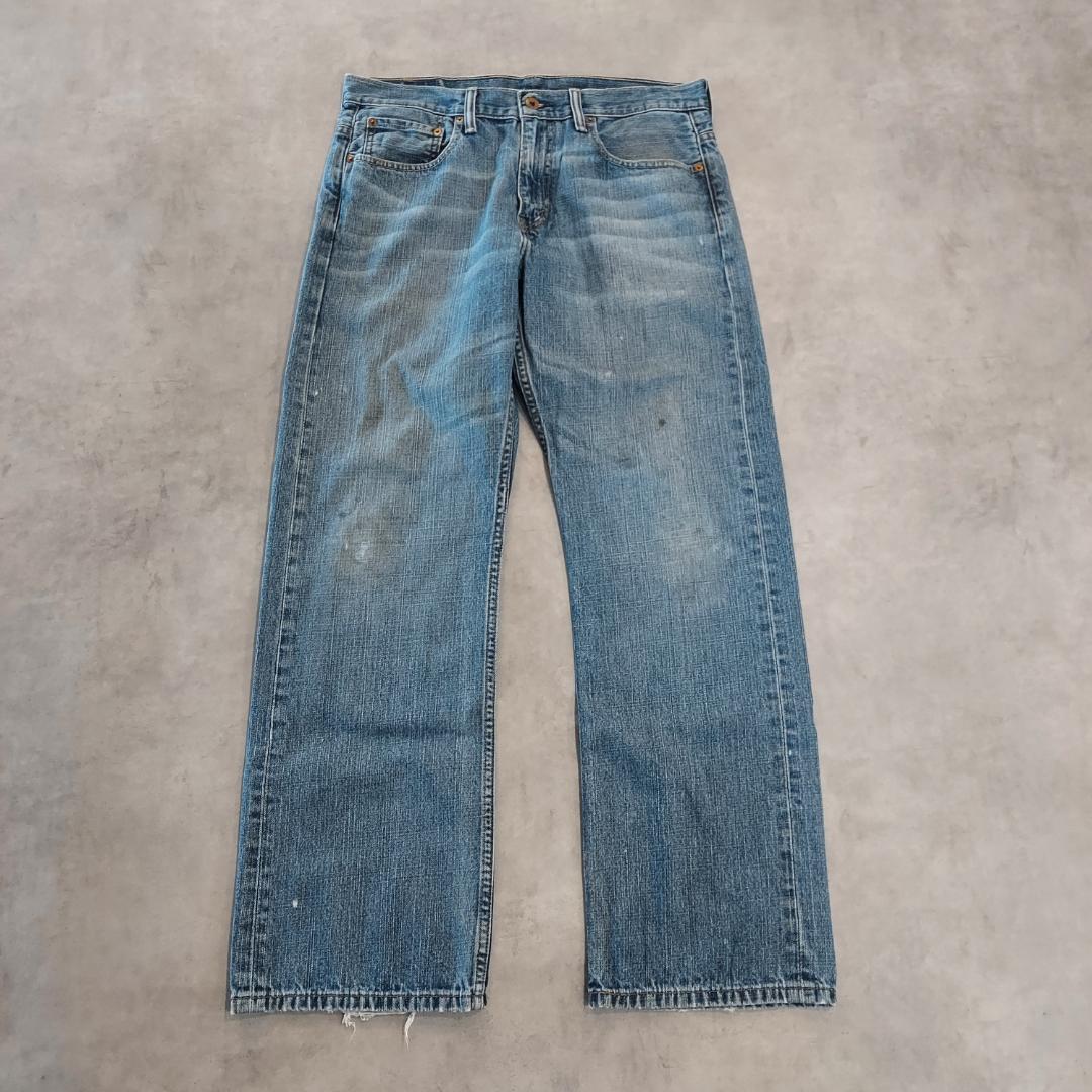 リーバイス569 Levis W32 ワイド バギー 青 古着 ヒゲ 21450