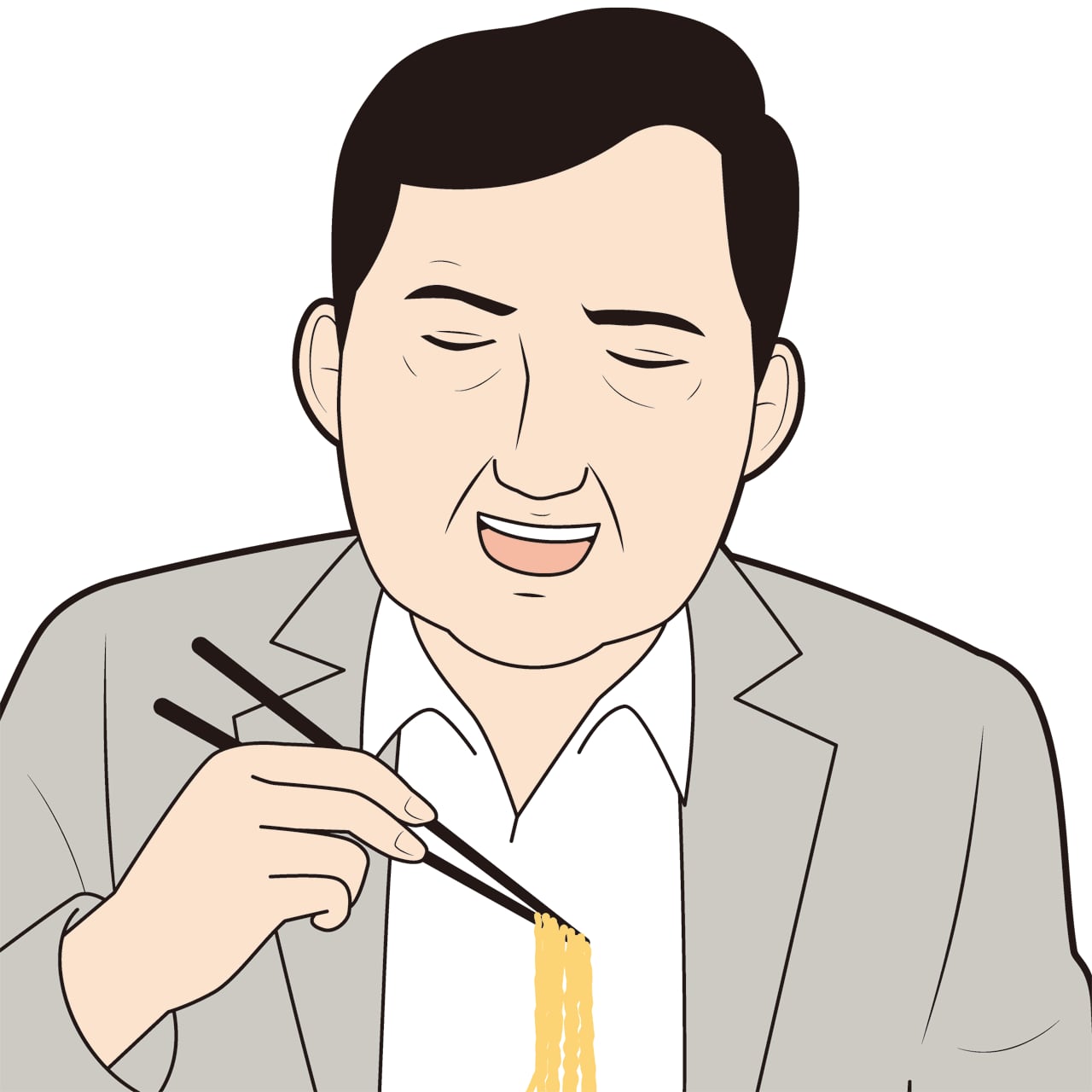 ラーメンを食べる男性サラリーマン Sozaido