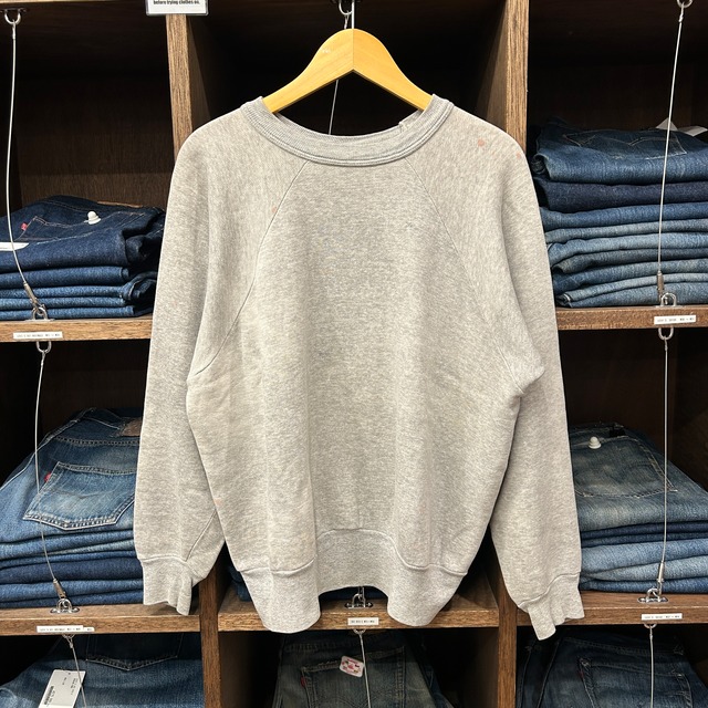 ①1960s HEALTH KNIT SWEAT SHIRT GRAY XL