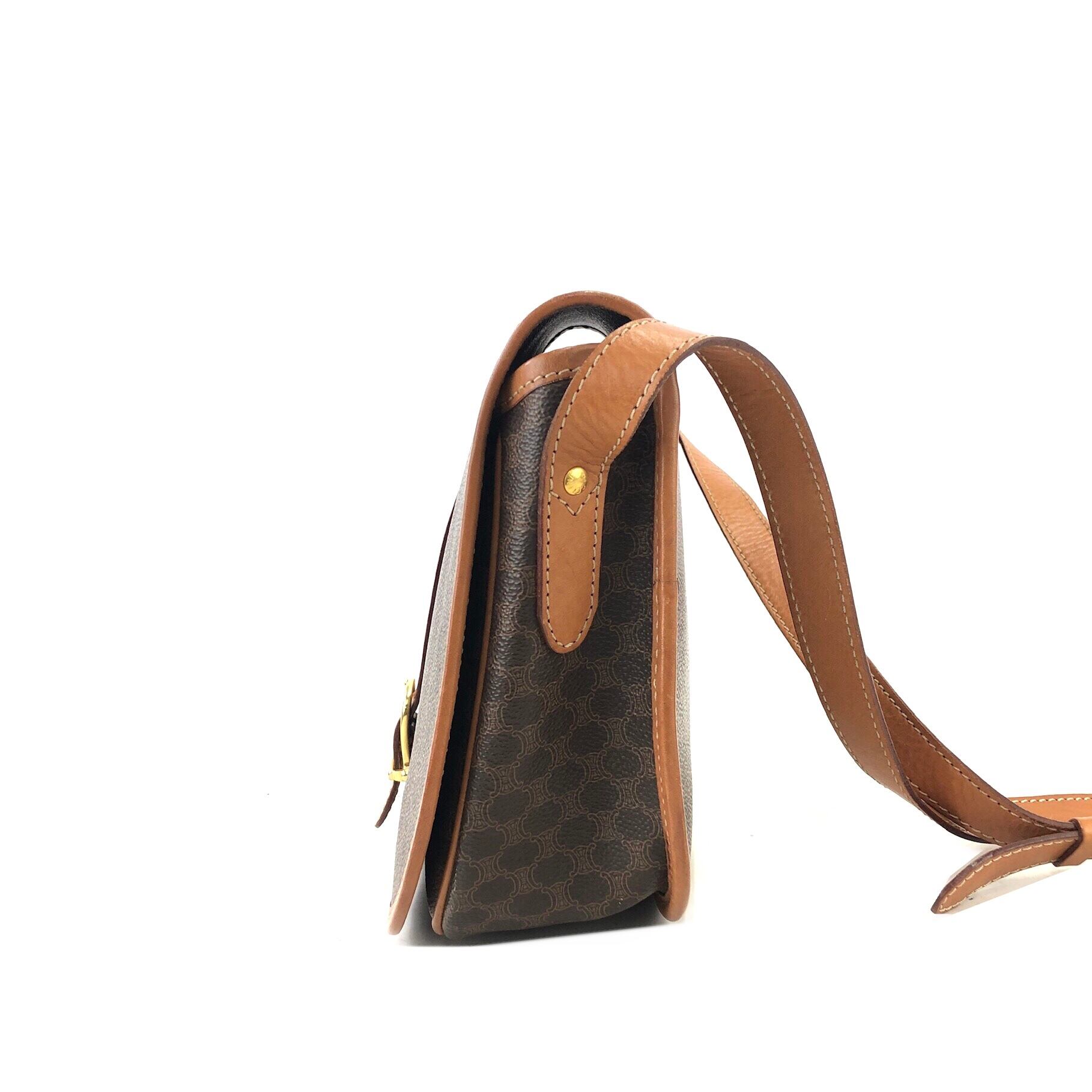 CELINE セリーヌ マカダム フロントベルト フラップ ショルダーバッグ