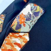 【hoodi41】 Remake Hoodie black × kimono