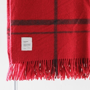 loomer (ルーマー)  Shetland Wool Check Fringe (ブランケット) 【RedCheck】