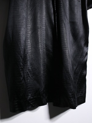 gloss black python pattern loose silhouette coat