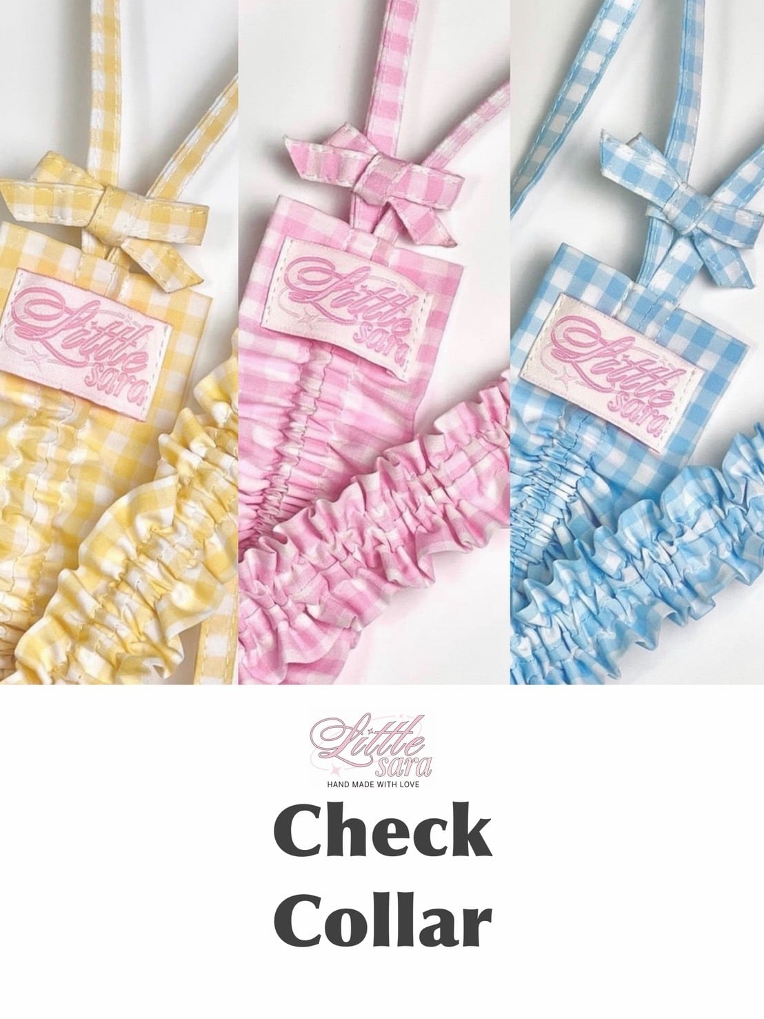 予約【littlesara】Check Collar (9Color)