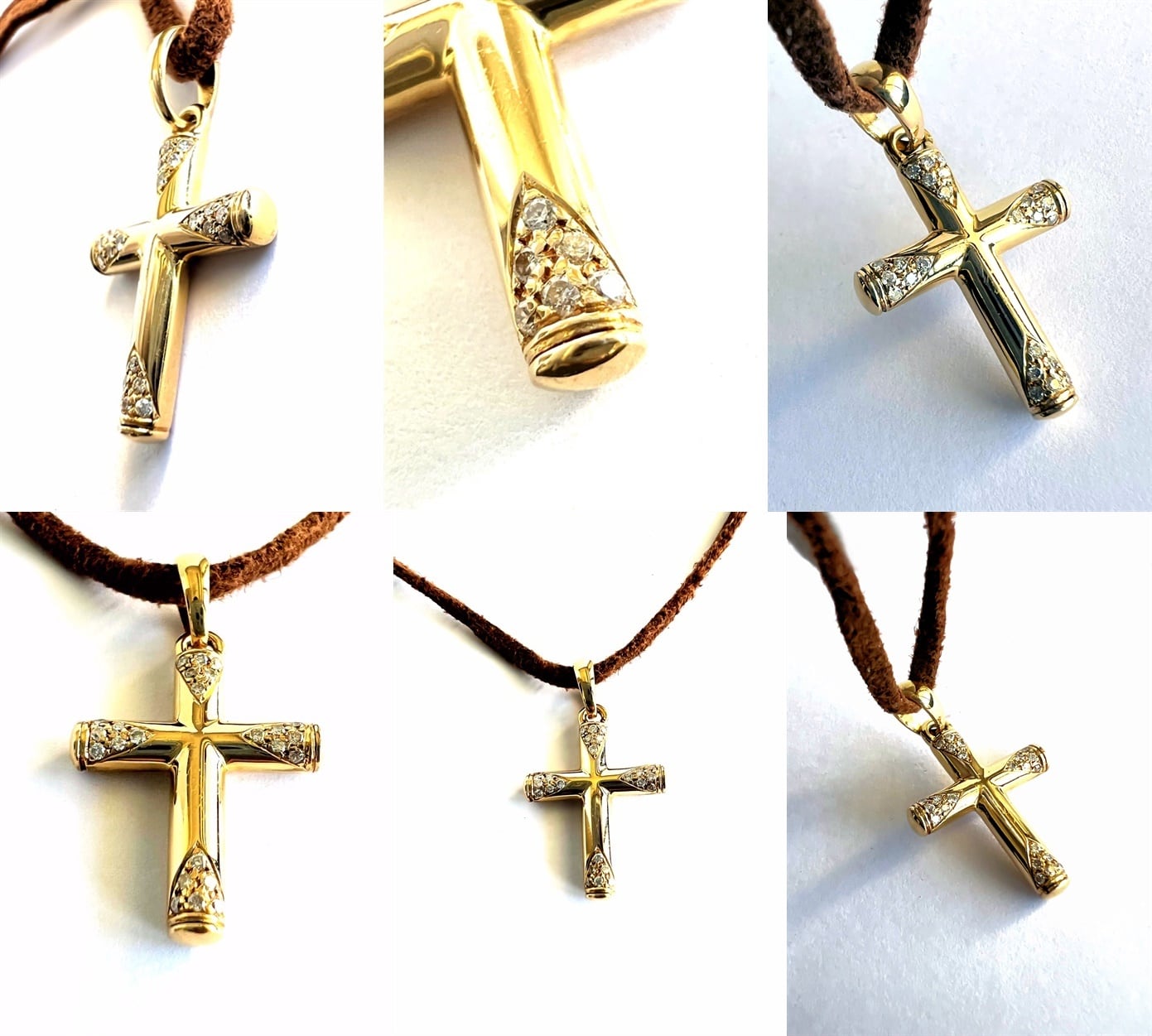 ヴェイド VAID ROMA ダイヤモンド クロス ネックレス K18 YG パヴェ