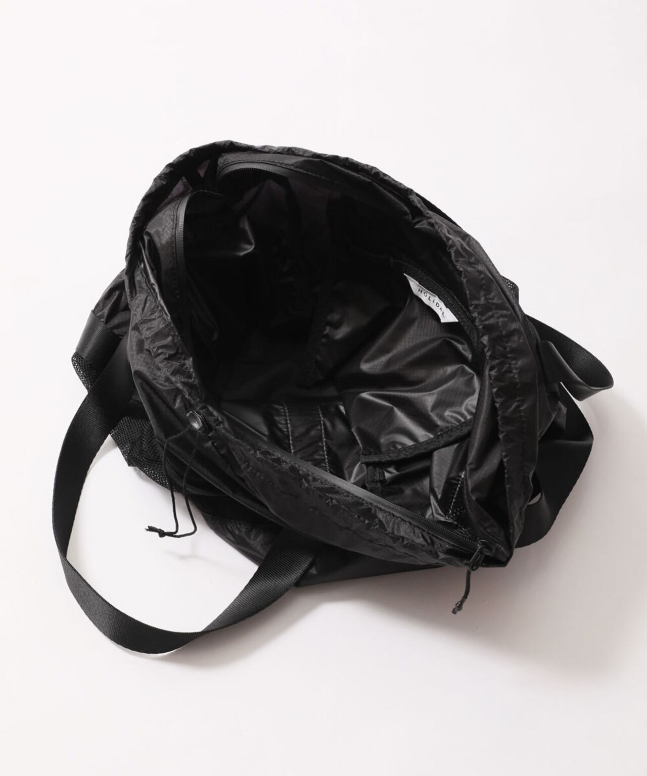 HOLIDAY】 holiday packable strap tote bag (black) | dros dro