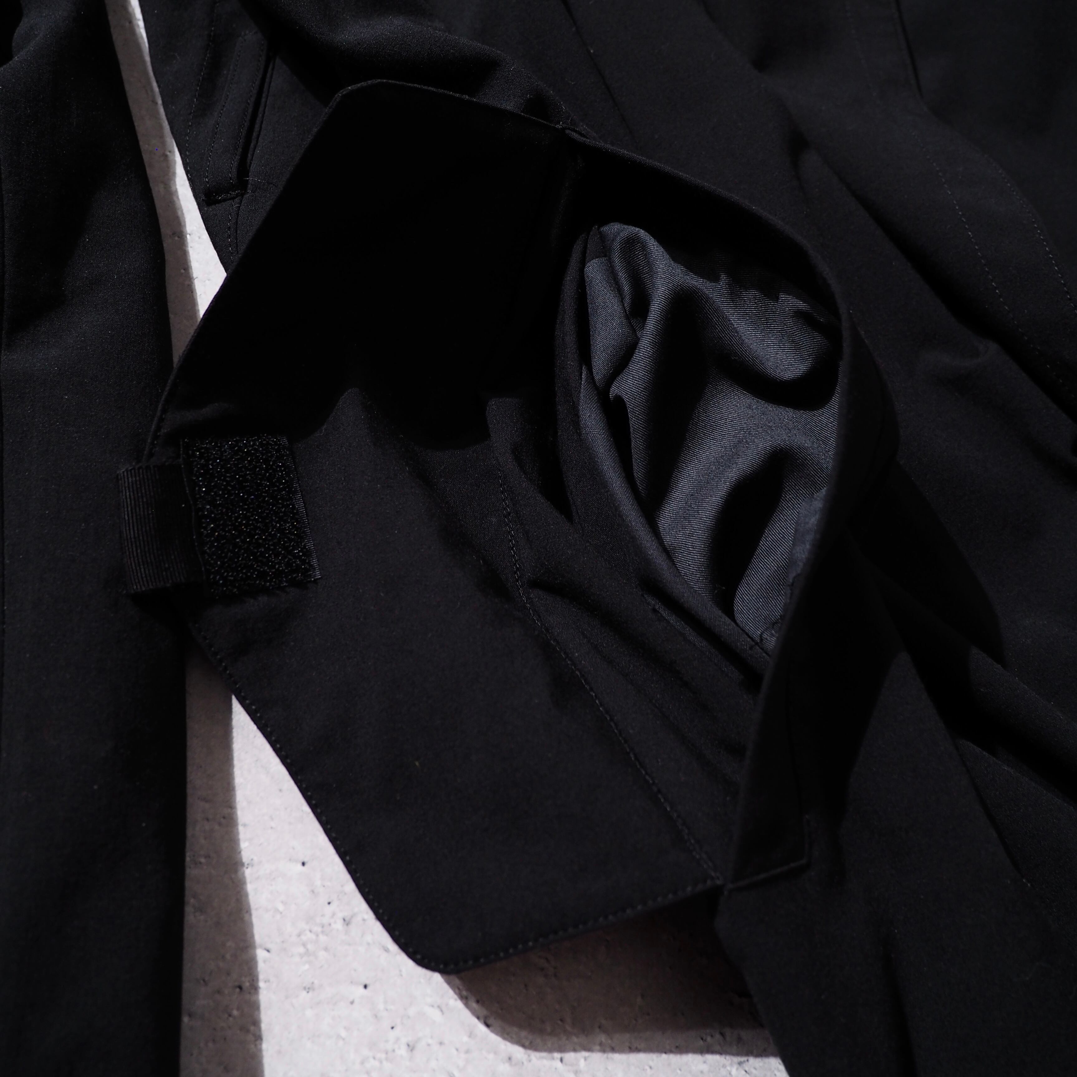 Jean paul GAULTIER HOMME black drape trench coat