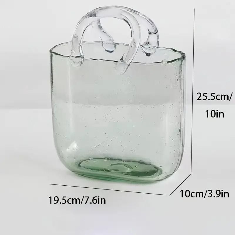 デザイン花瓶 ガラス 花瓶 フラワーベース ハンドバッグ型 花器