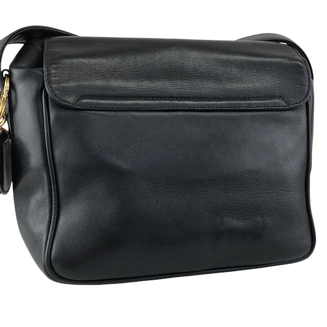 Christian Dior クリスチャン ディオール ショルダーバッグ ブラック ロゴチャーム レザー フラップ vintage ヴィンテージ オールド rrr3nm