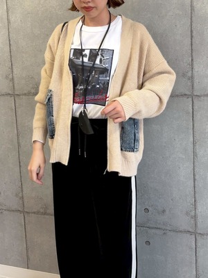 ロージー  Rosiee デニムポケットZipニットカーディガン