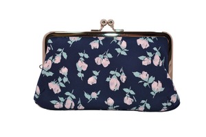 がま口 財布 角型 (フラワーネイビー) 小銭入れ レトロ 工房 手作り 日本製 エコパッケージ MX-0035-290