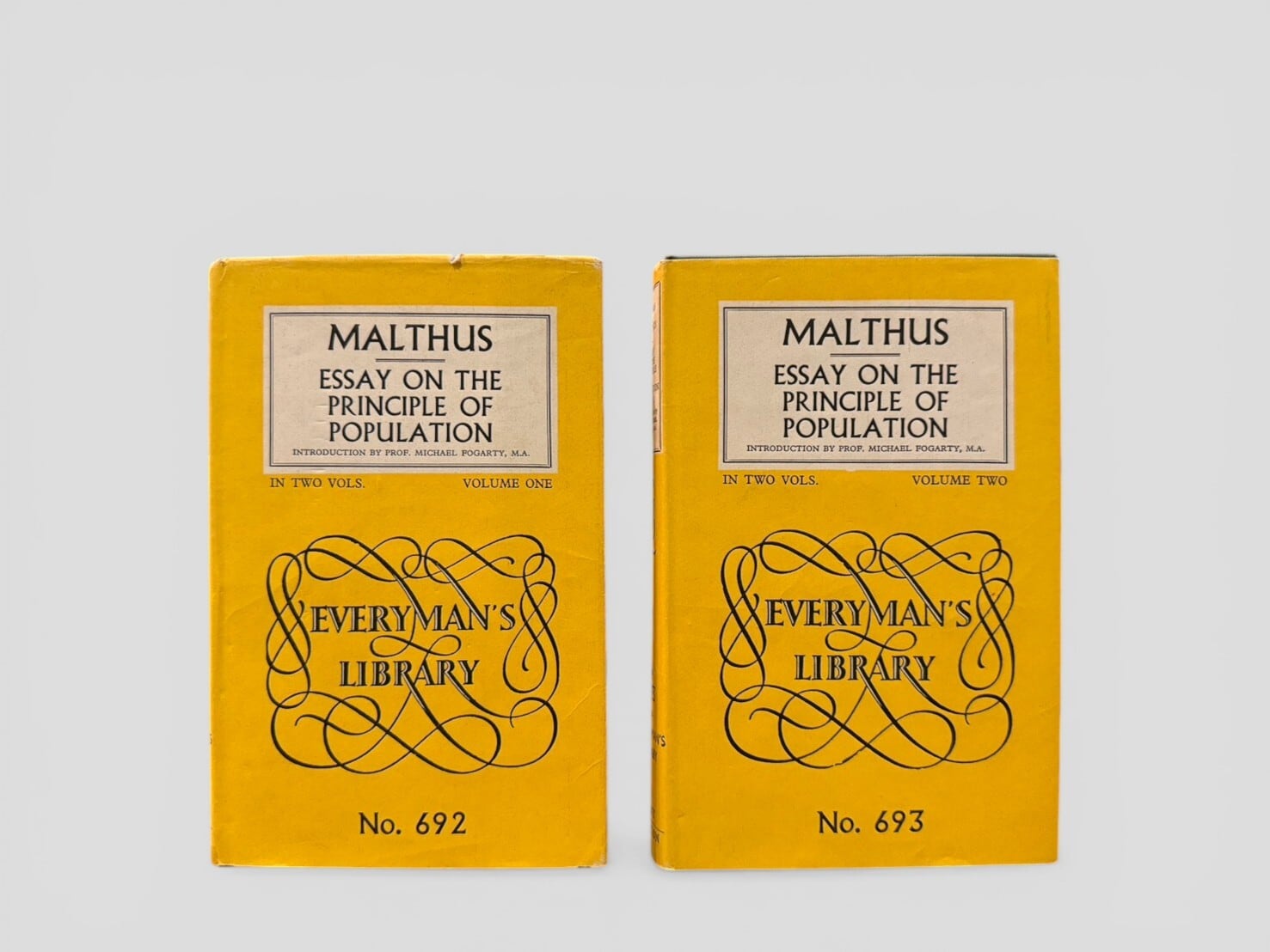 【SFF263】【Everyman’s Library】An Essay on the Principle of Population, Complete in 2 volumes(1967) /T. R. Malthus