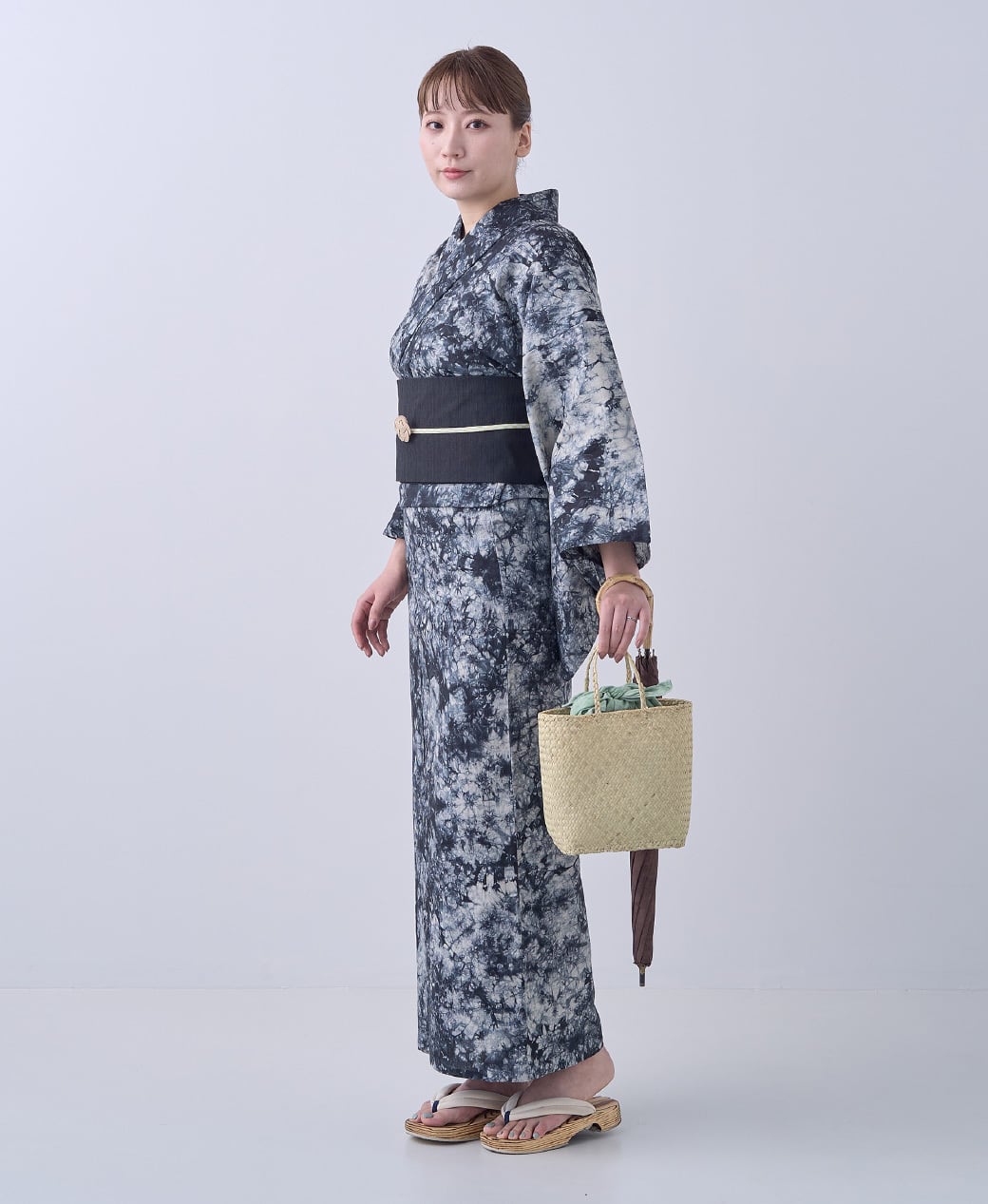 YUKATA 籠染 白茶黒 | KIRISEN 桐染