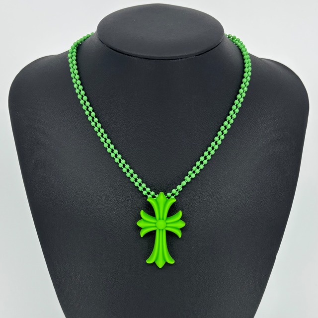 クロス ラバー ネックレス グリーン