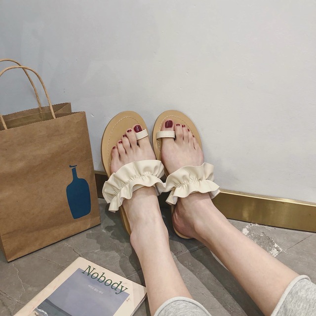 ◆予約◆PU frill toe sandal