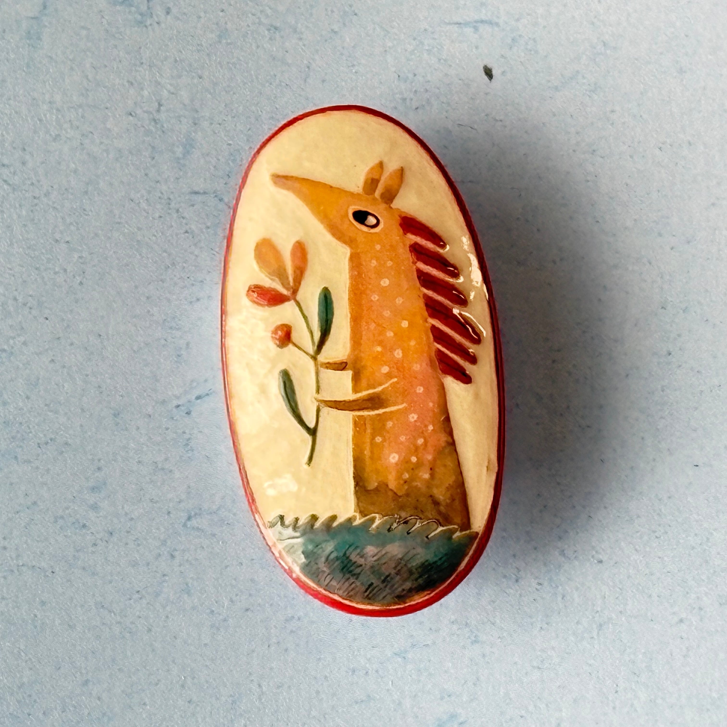 804 リトアニア 陶器のブローチ/馬 | attic