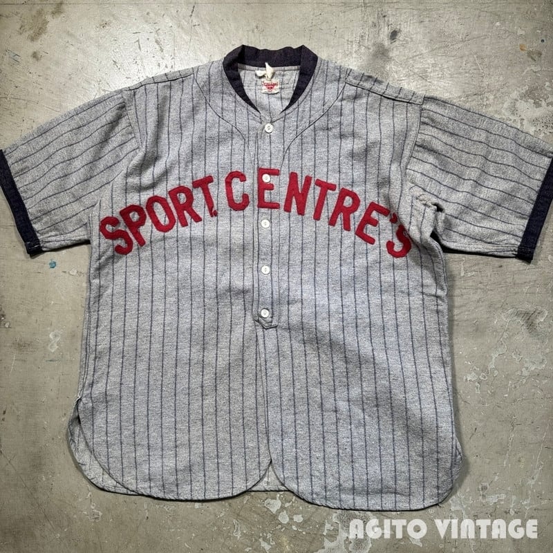 40's Vintage ベースボールシャツ ヴィンテージ復刻スタイル△デニムベースボールシャツ▽S～XL