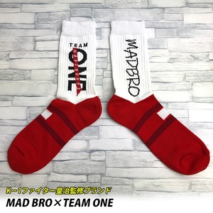 MAD BRO×TEAM ONE オリジナルソックス  K-1ファイター皇治監修 ブランド スポーツソックス