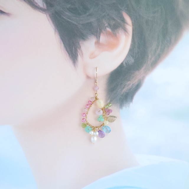 Botanical pierce&earring P033