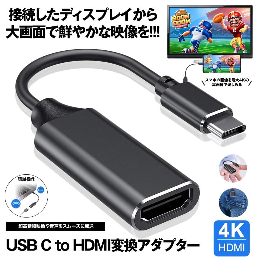 USB C to HDMI 変換アダプター TYPE-C HDMI 変換 ケープル HDMI タイプ