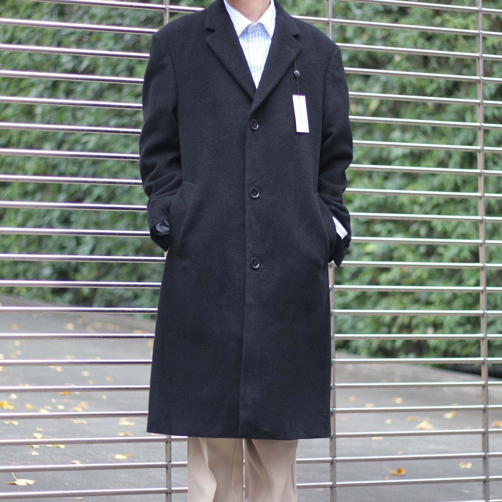 新品タグ付き✨　カルバンクライン　チェスターコート　秋　ウール　ナイロン　グレー 新品タグ付き✨ カルバンクライン チェスターコート 秋 ウール