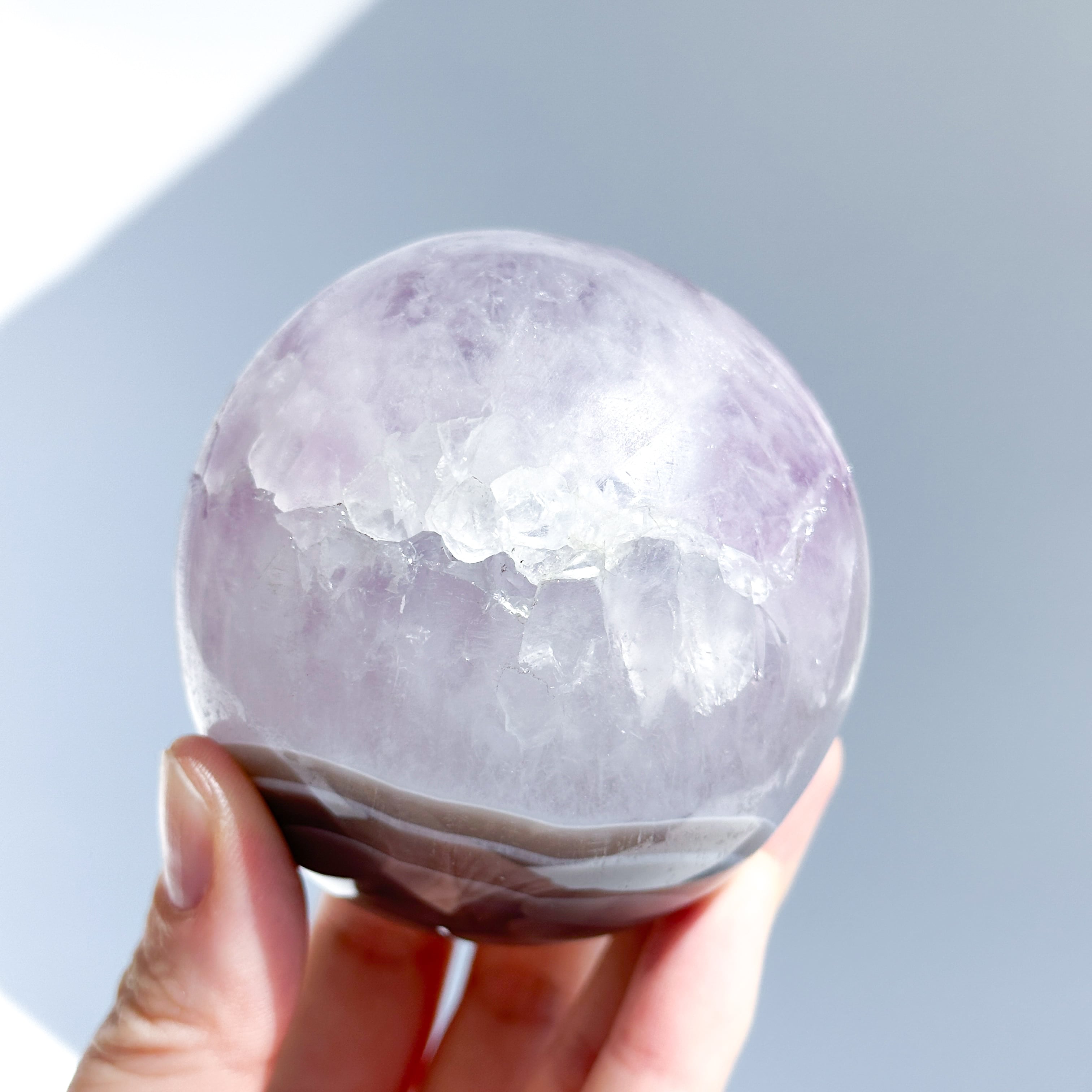 ウルグアイ産アゲート×アメジスト スフィア（丸玉）53◇Agate×Amethyst