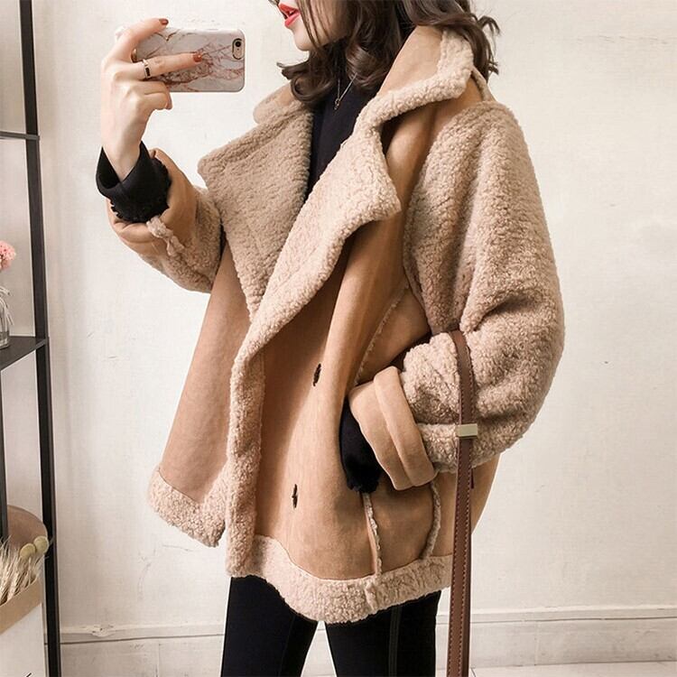 アウター レディース コート ボアコート ボアジャケット ムートンコート 長袖 ボア かわいい 大人可愛い きれいめ シンプル カジュアル 大人 おしゃれ お洒落 かっこいい レトロ こなれ感 ラフ キュート 送料無料 存在感 無地 冬 10代 20代 30代 40代 50代 OL 通勤 学生 通学 デート お出かけ 女子会 休日 着回し 普段使い 重ね着 韓国 韓国系 ファッション コーデ 暖かい 厚手 暖かい S M L XL カーキ ブラウン ホワイト