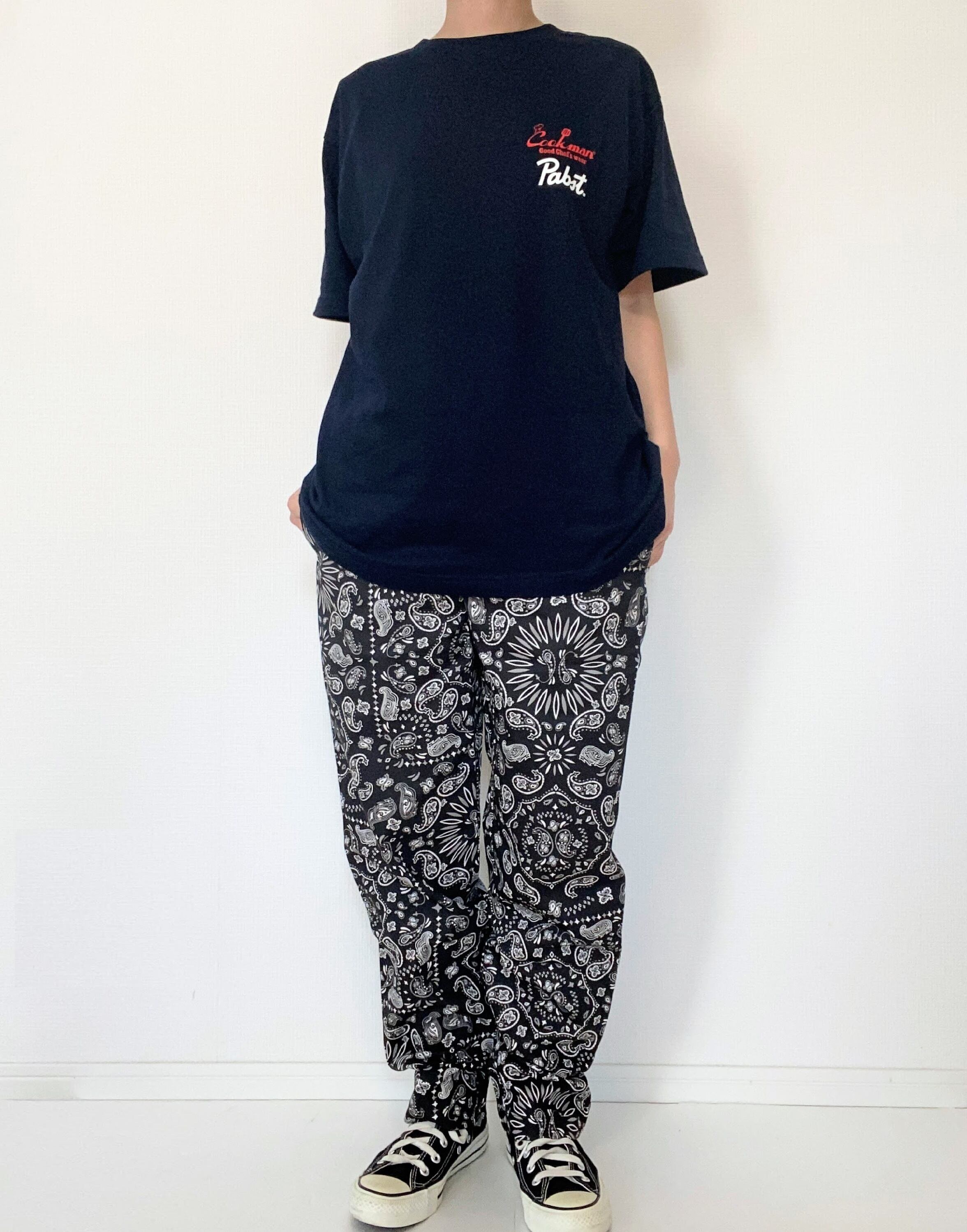 cookman chef pants paisley black XL 国内正規