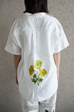 lace open collar shirt blue chamomile
