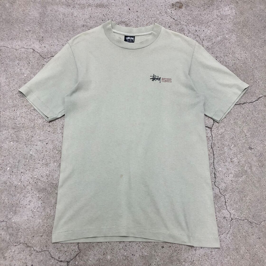 80～90s OLD STUSSY/BIG and MEATY Tee/USA製/黒タグ/S/dinosaur/恐竜 