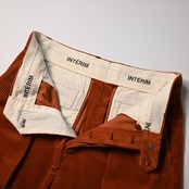 INTERIM / WIDE COTTON SUMMER CORDUROY DEADSTOCK FABRIC ２TUCK BUTTON SHORTS