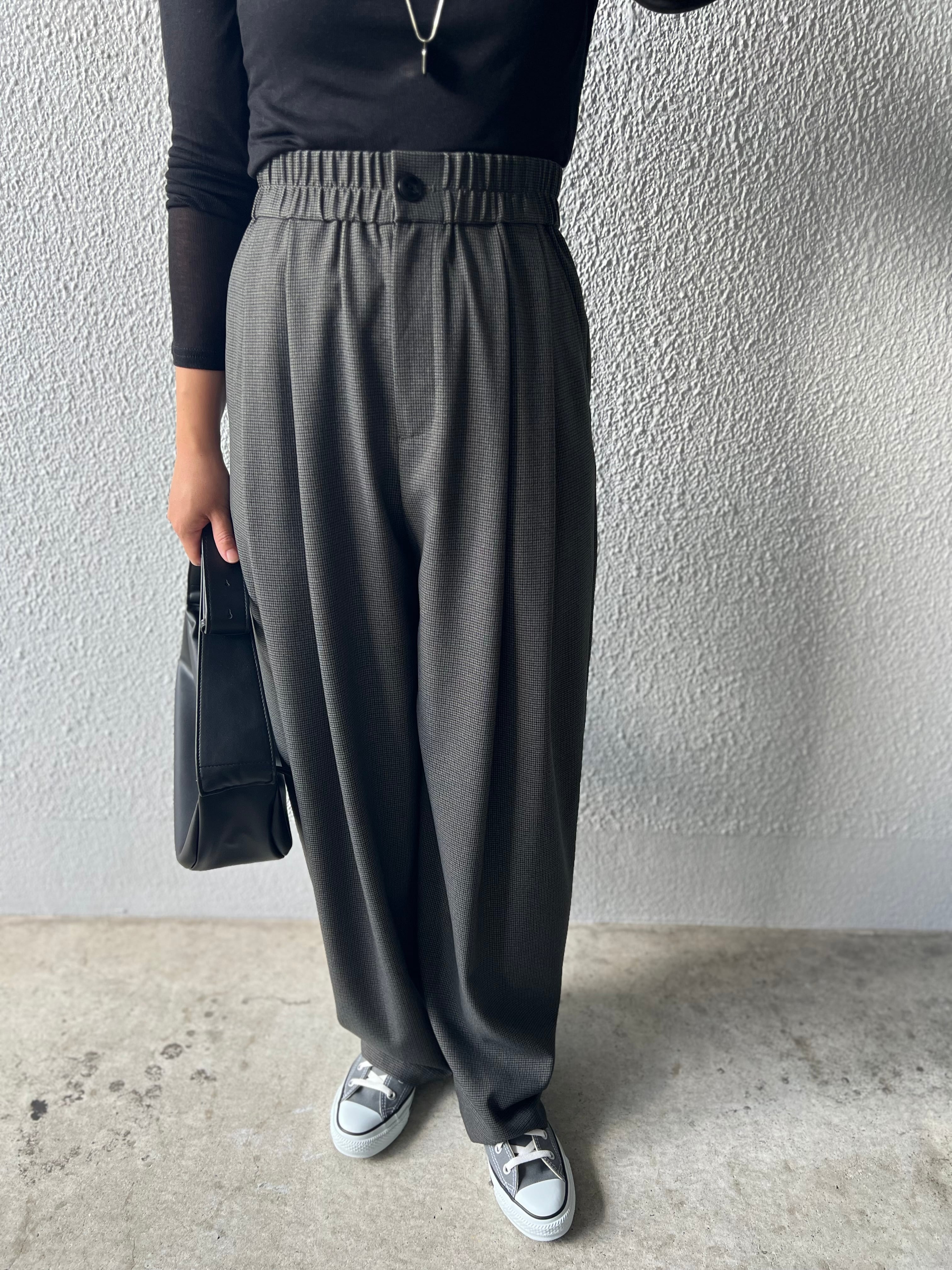 【PASSIONE】千鳥柄タックコクーンパンツ 536658