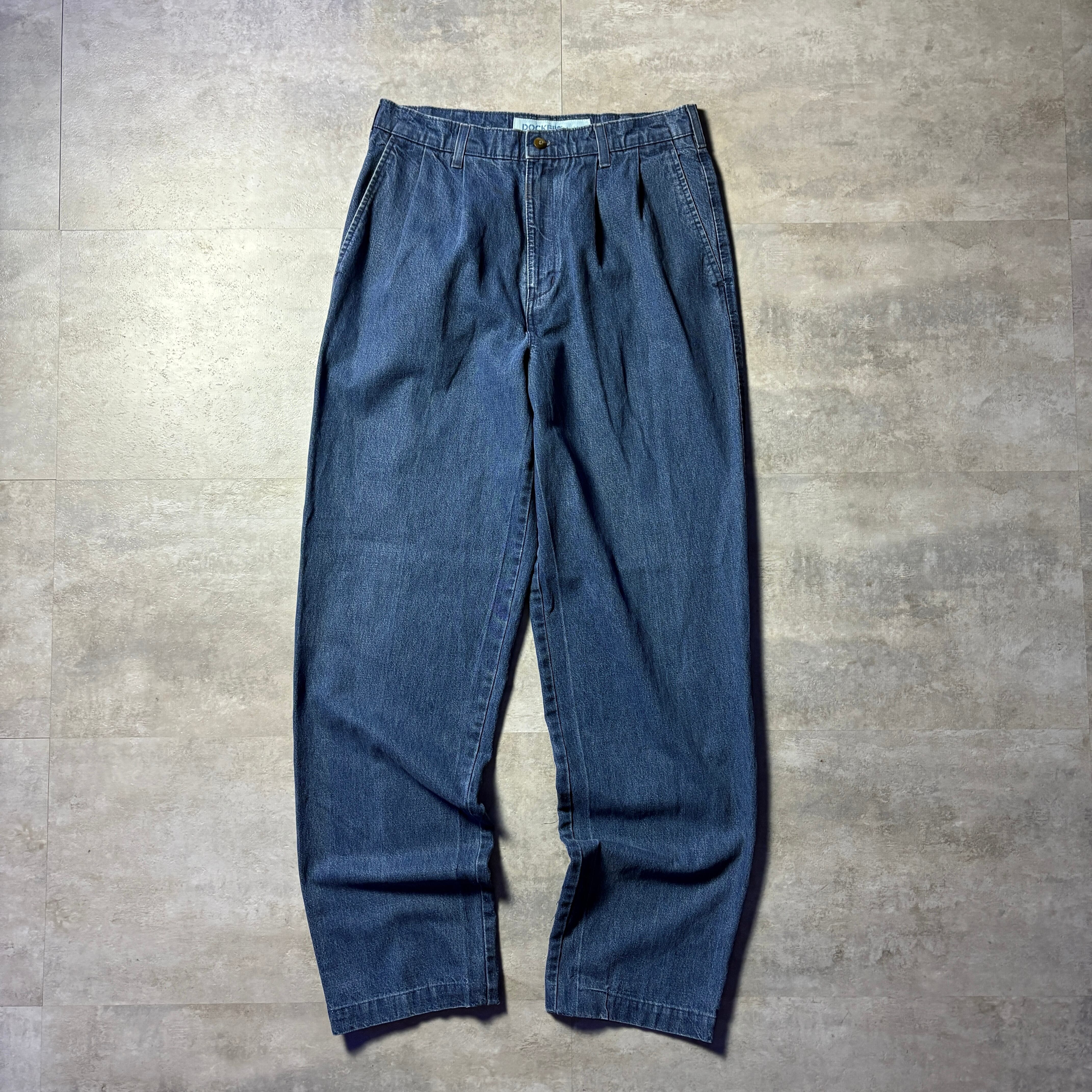 90s US規格 DOCKERS Khakis デニムスラックス ツータック 32×34