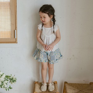 夏レースフリルノースリーブＴシャツ