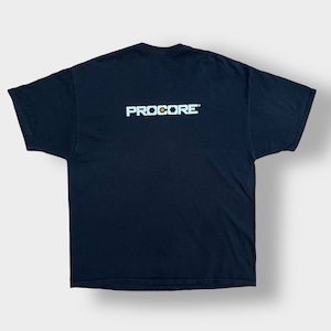 【HANES】企業系 建築系 ソフトウェア PROCORE ワンポイントロゴ Tシャツ バックプリント X-LARGE ビッグサイズ 黒 半袖 us古着