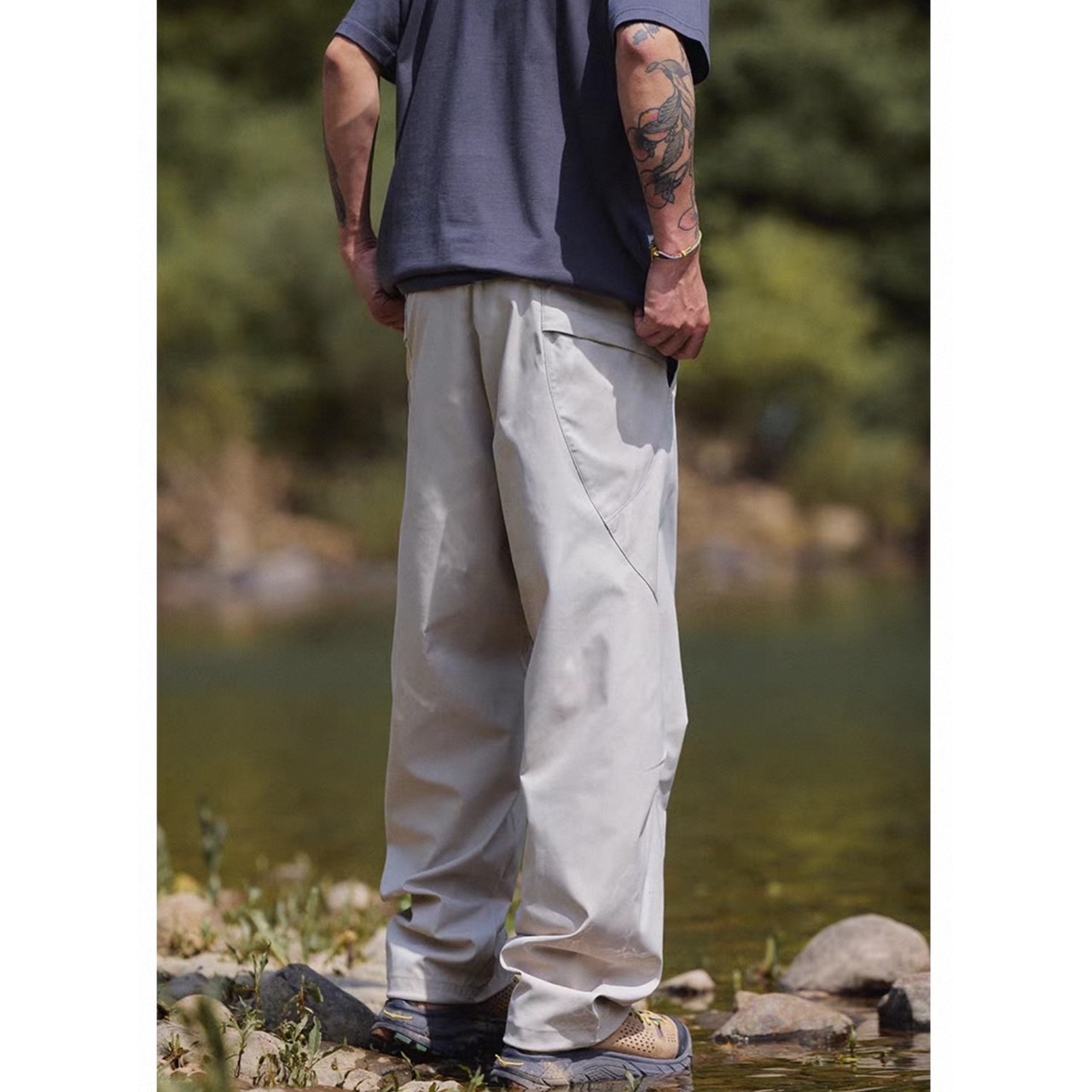 Buckle belt wide pants 1420 - 7