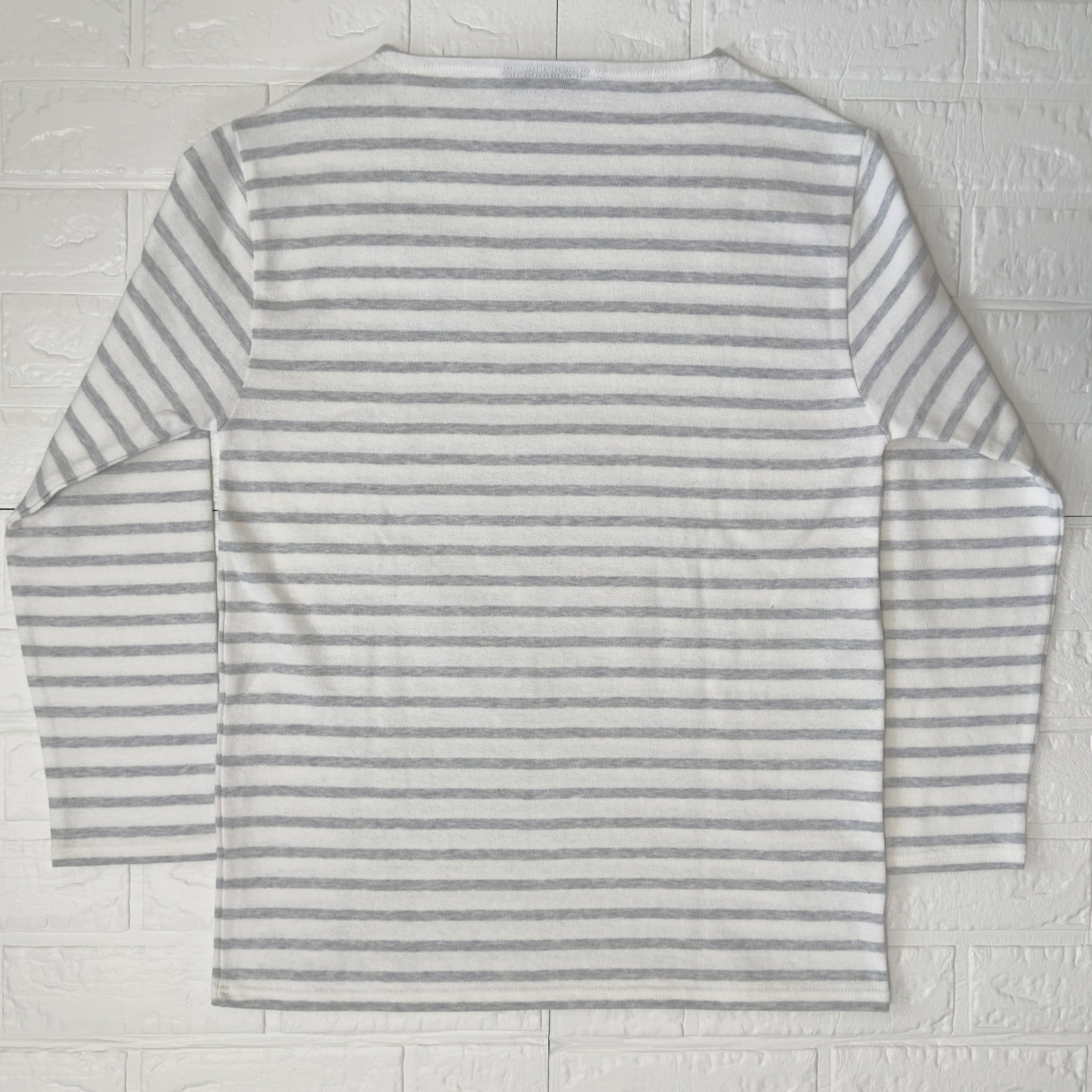 SAINT JAMES OUESSANT ボーダー バスクシャツ (ホワイト×グレー