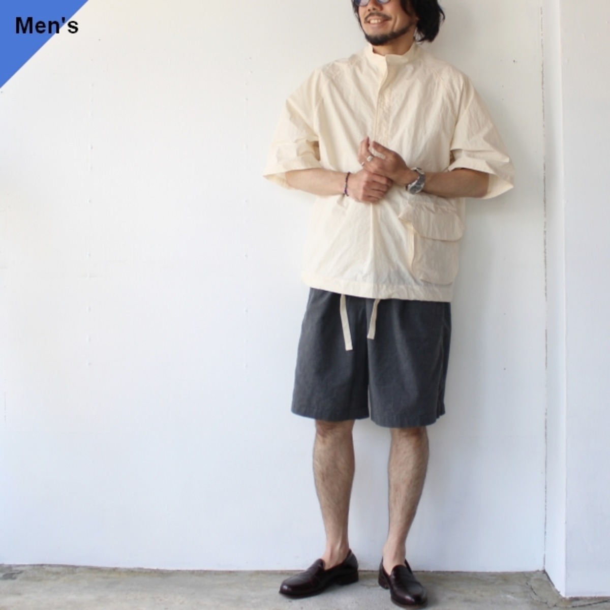 HAVERSACK C/Nスタンドカラープルオーバーシャツ （Ecru） | C.COUNTLY 