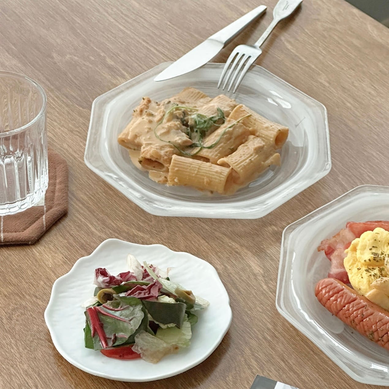 milky glass plate / ミルキー ガラス プレート ブランチ お皿 韓国