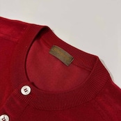 80s 90s Yves Saint Laurent イヴサンローラン ヘンリーネック 半袖Tシャツ パイル系 カットソー M /レッド/ビンテージ/福助代理