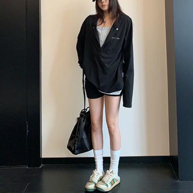 double-neck layered long tee　ダブルネックレイヤードロングティー　J2143